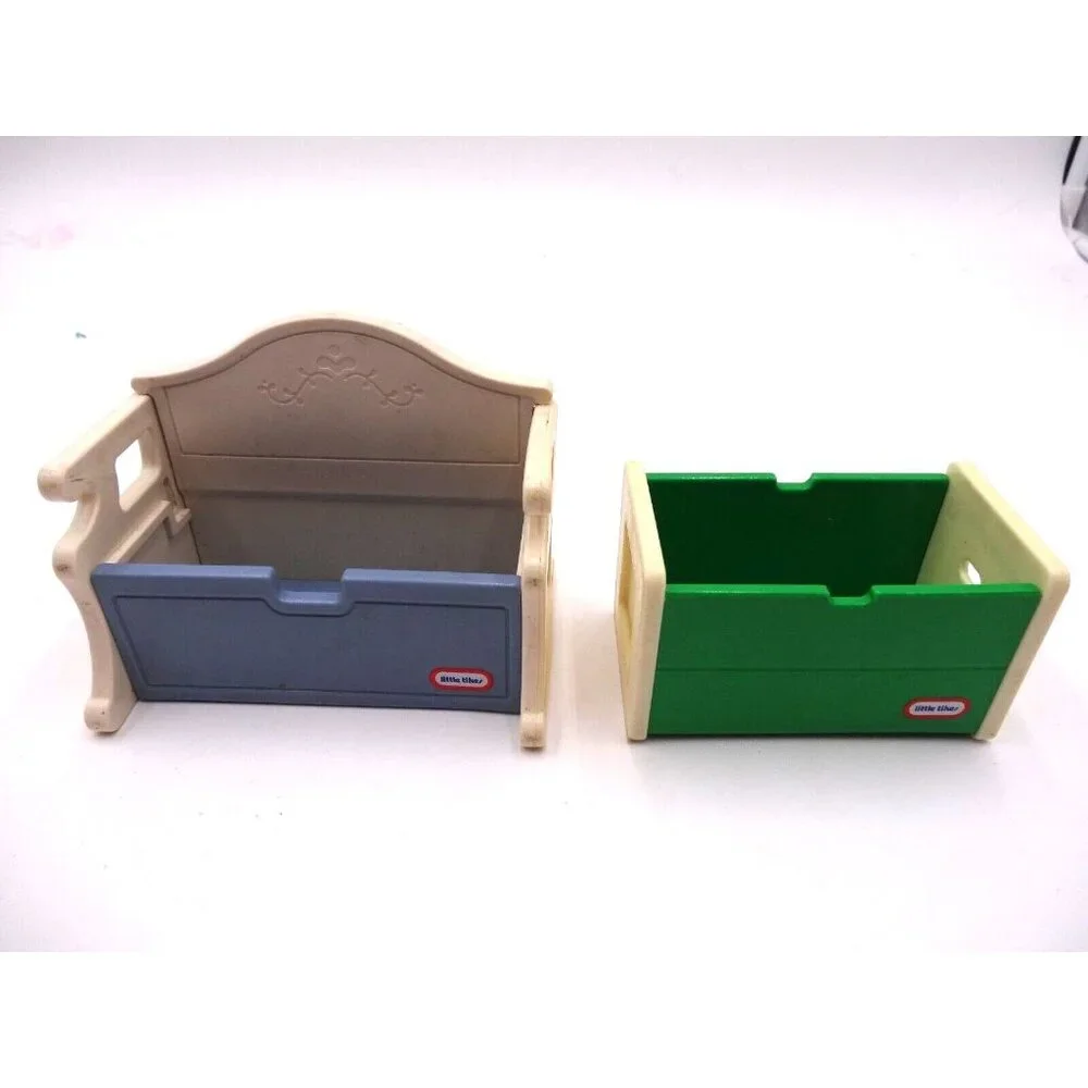 Little Tikes Dollhouse Toy Box Green White 4